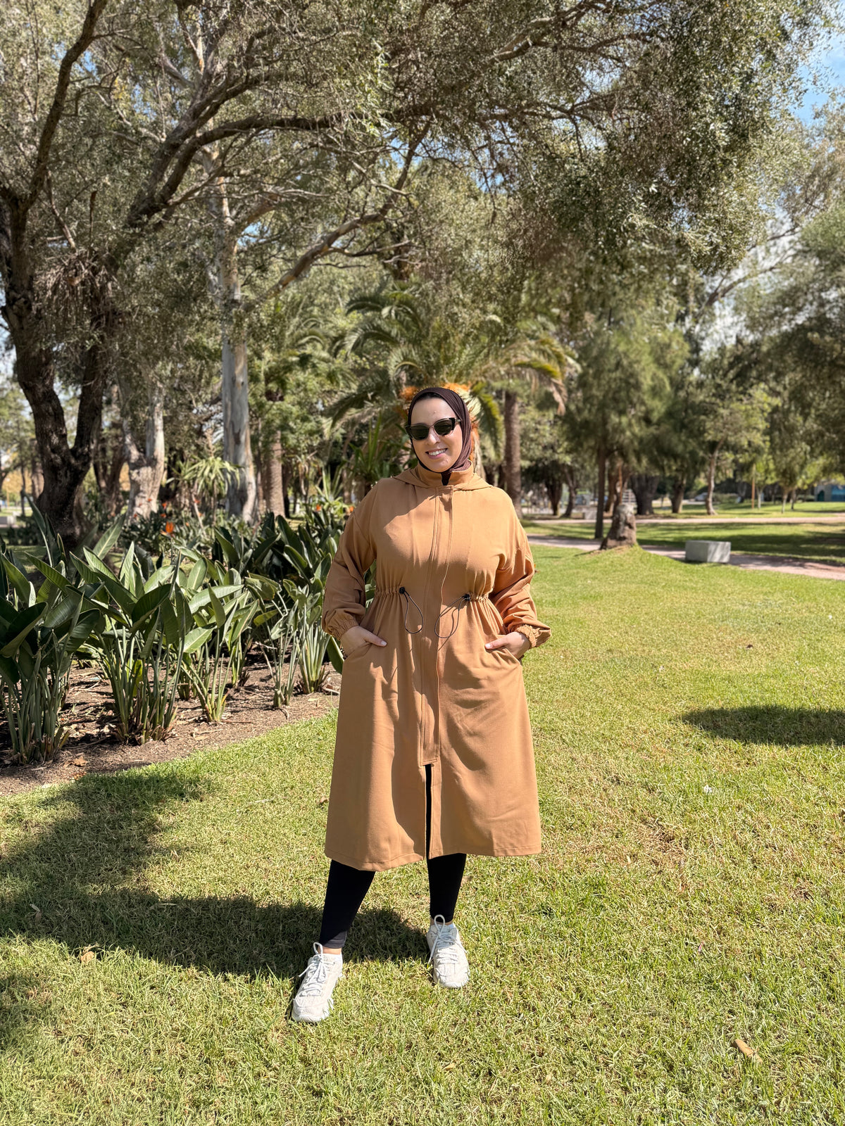 Trench à Capuche Caramel — Tissu Carla