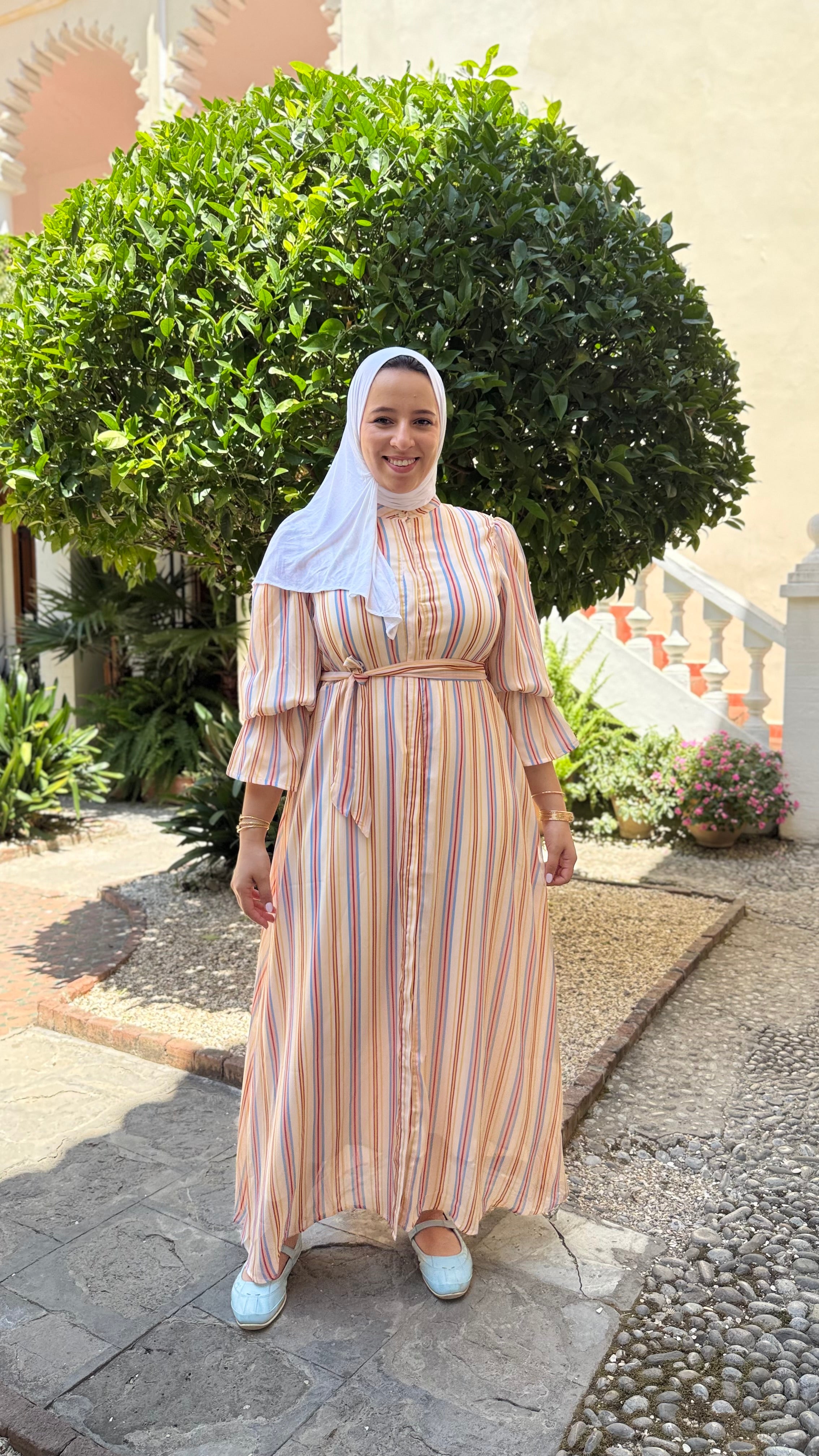 Robe Longue Rayée Multicolore