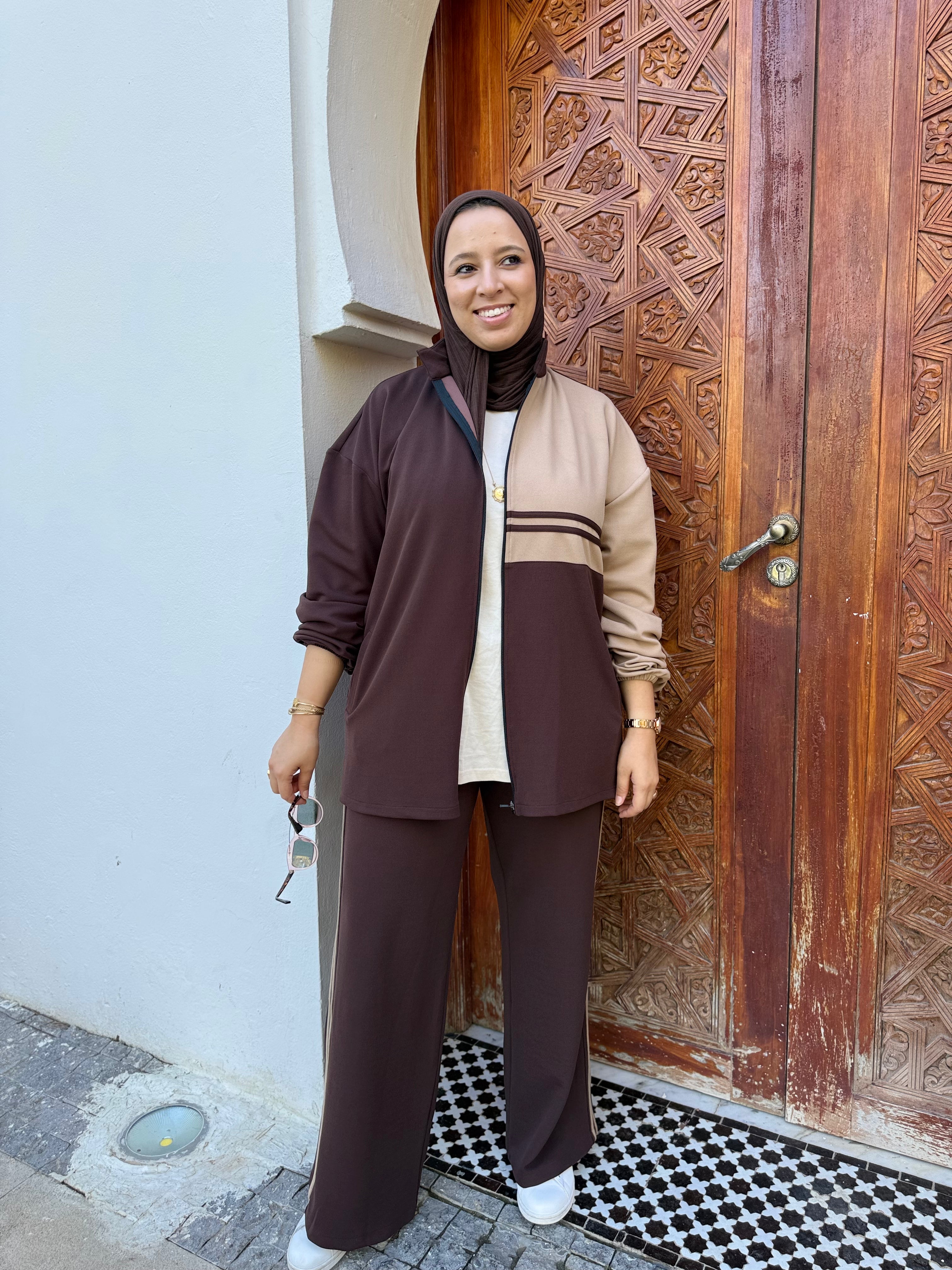 Ensemble Sport Marron & Beige