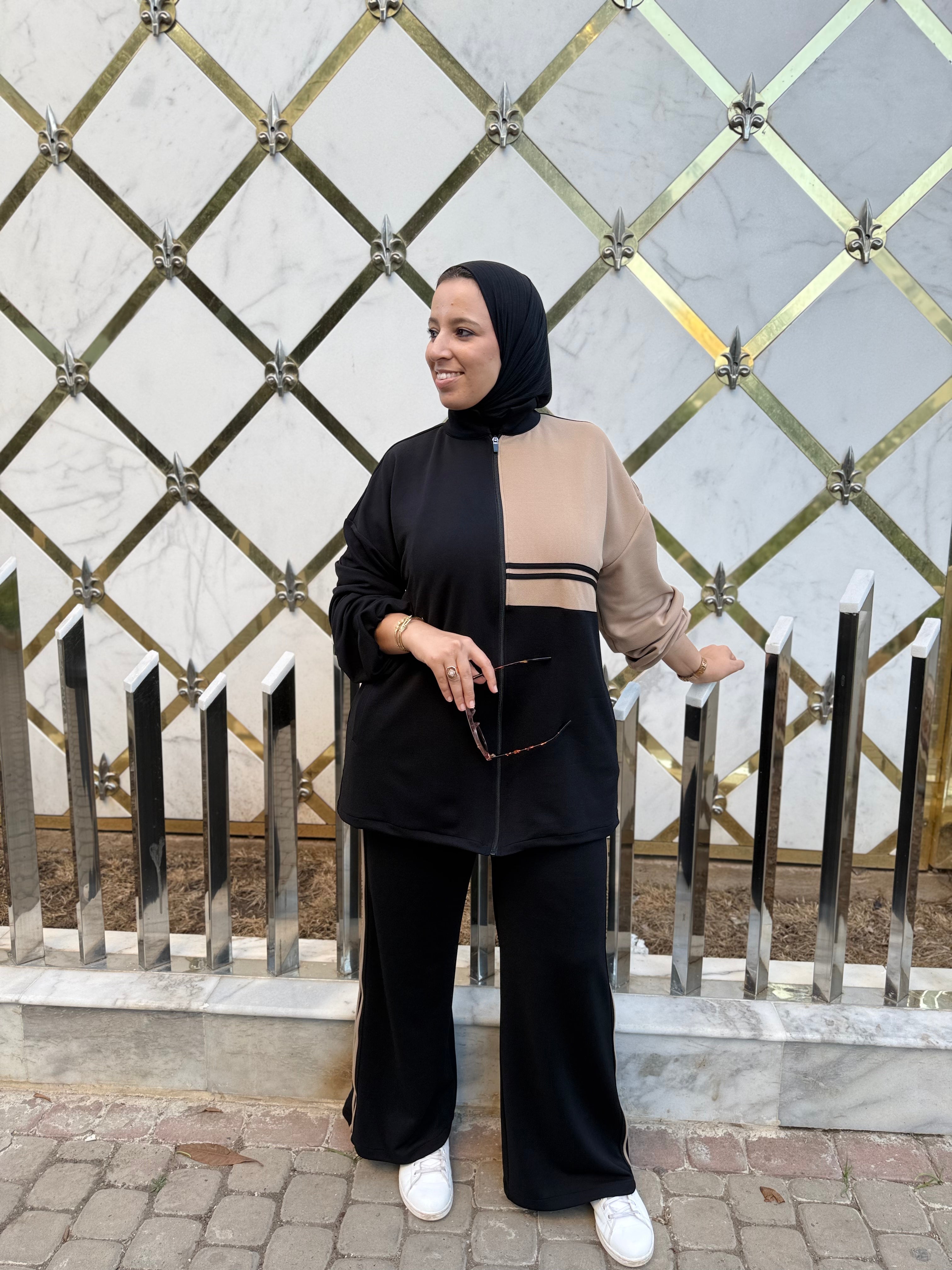 Ensemble Sport Noir & Beige